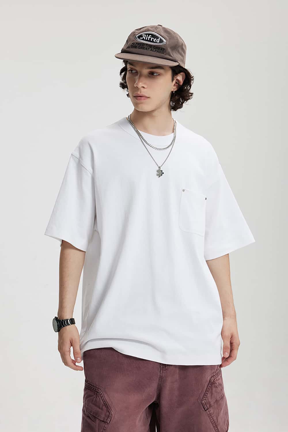 Heavyweight Hemp Cotton Rivet Pocket T-Shirt - Loose Fit Short Sleeve Solid Top
