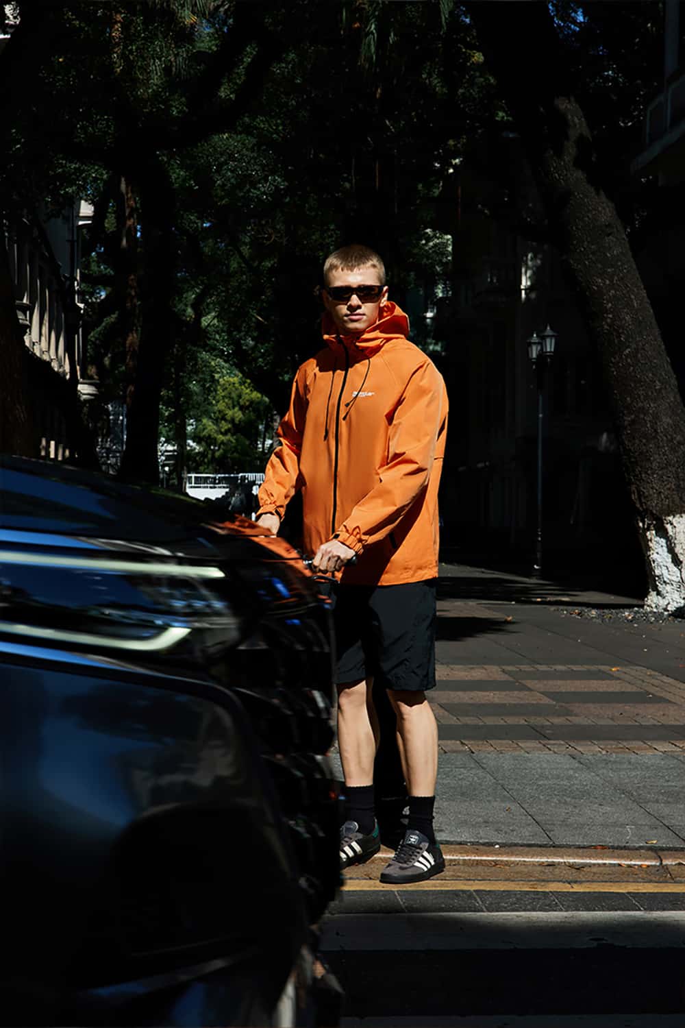 Printed Windbreaker Jacket with Zipper - Lightweight Outdoor Shell