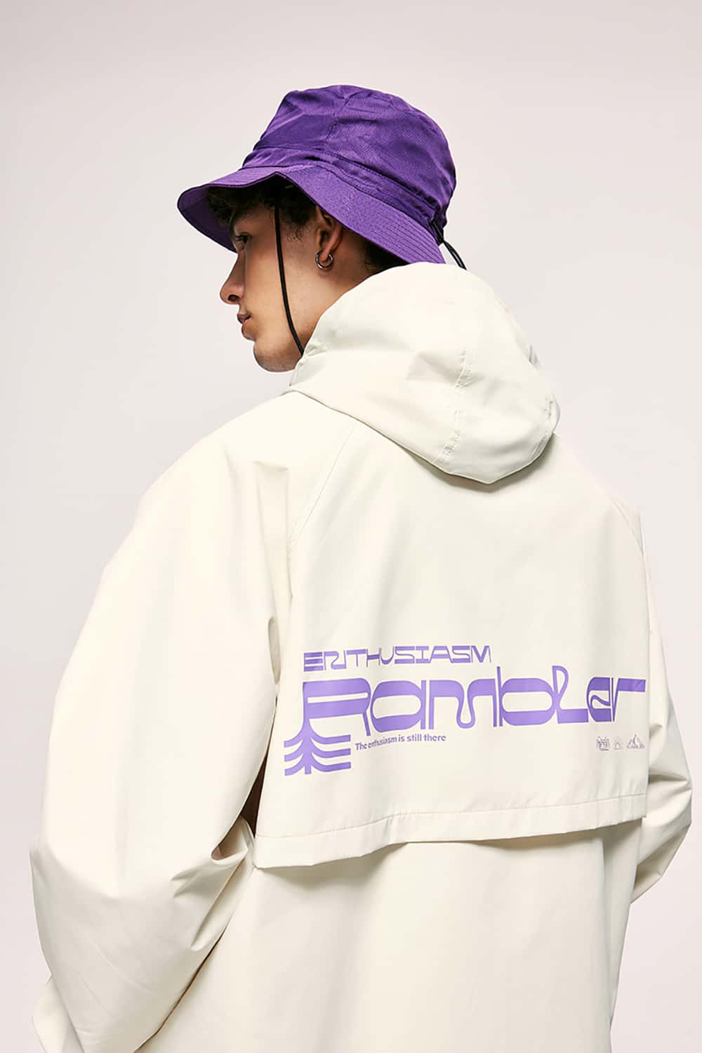 Printed Windbreaker Jacket with Zipper - Lightweight Outdoor Shell