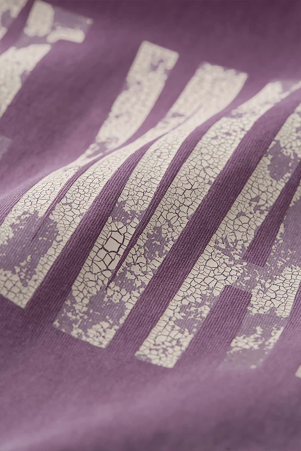 Vintage Cracked Print Washed T-Shirt - Loose Short Sleeve
