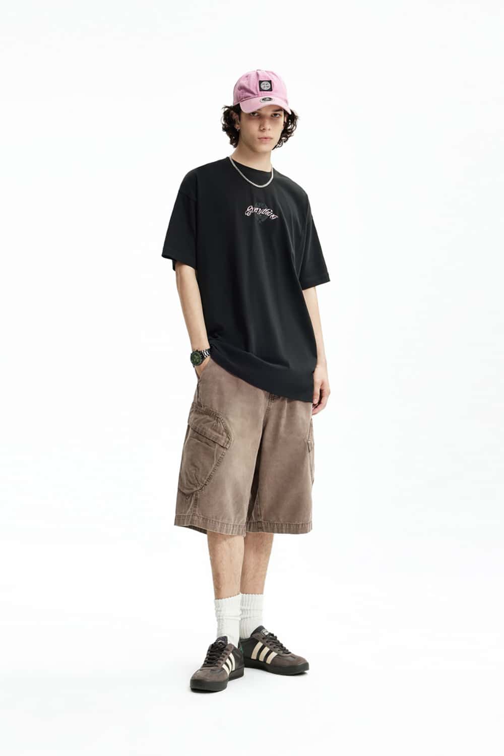 Heavy Wash Multi-Pocket Utility Cargo Shorts - Loose Fit Casual Mid-Length