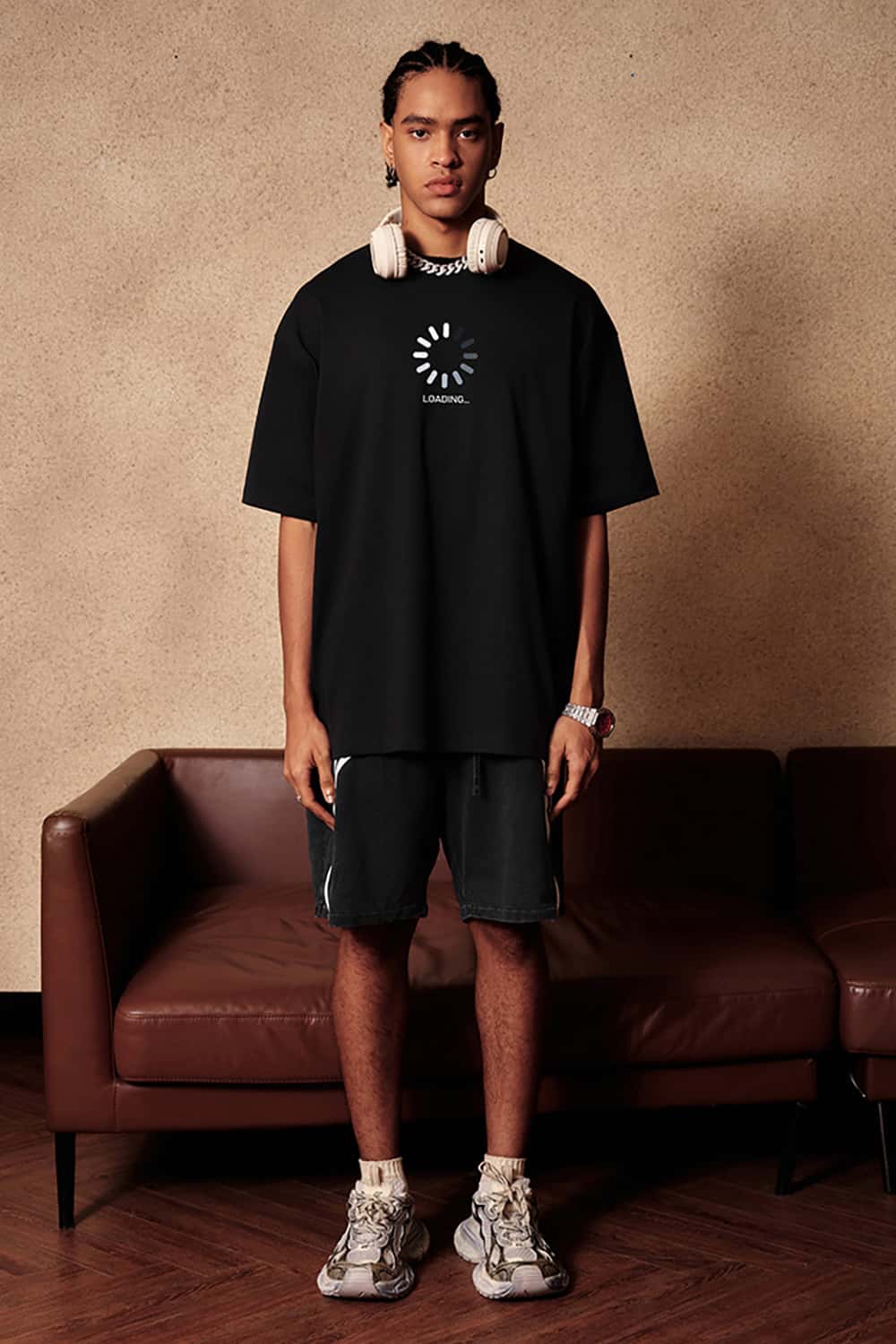 Eco-Friendly Streetwear Short Sleeve T-Shirt - "Loading" Print