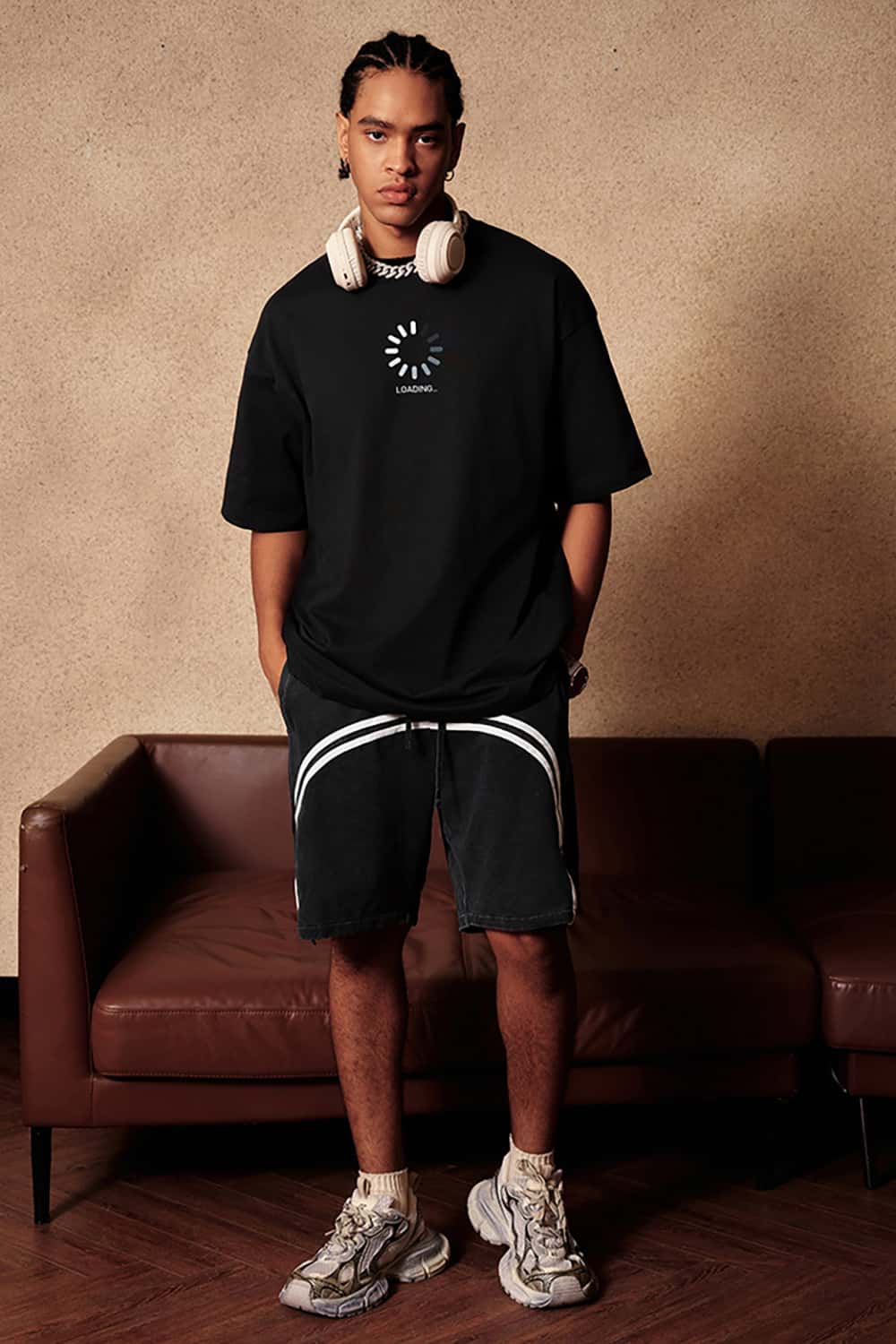 Eco-Friendly Streetwear Short Sleeve T-Shirt - "Loading" Print