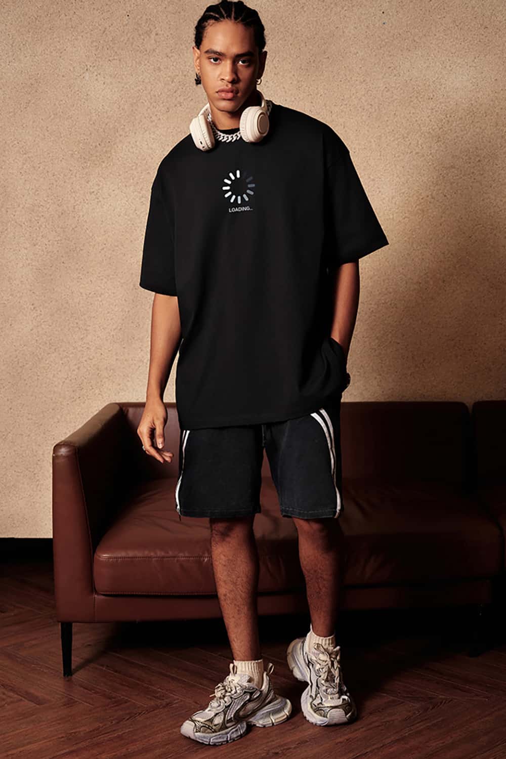 Eco-Friendly Streetwear Short Sleeve T-Shirt - "Loading" Print