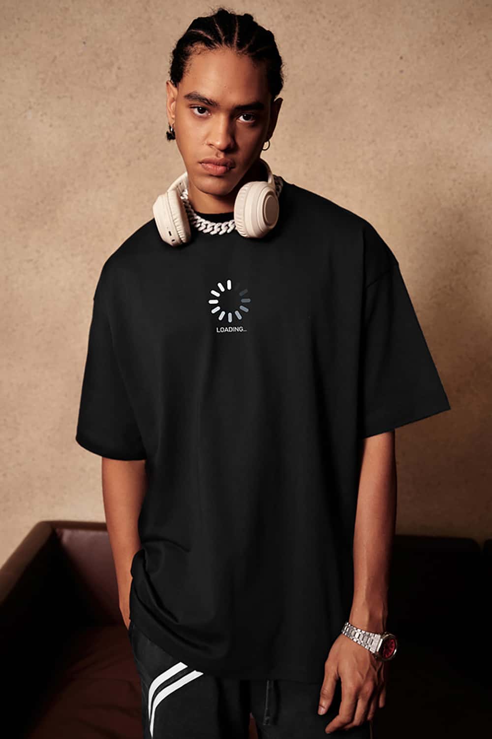 Eco-Friendly Streetwear Short Sleeve T-Shirt - "Loading" Print