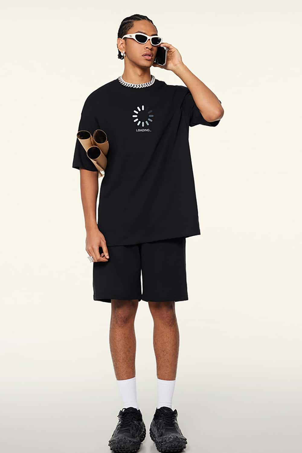 Eco-Friendly Streetwear Short Sleeve T-Shirt - "Loading" Print