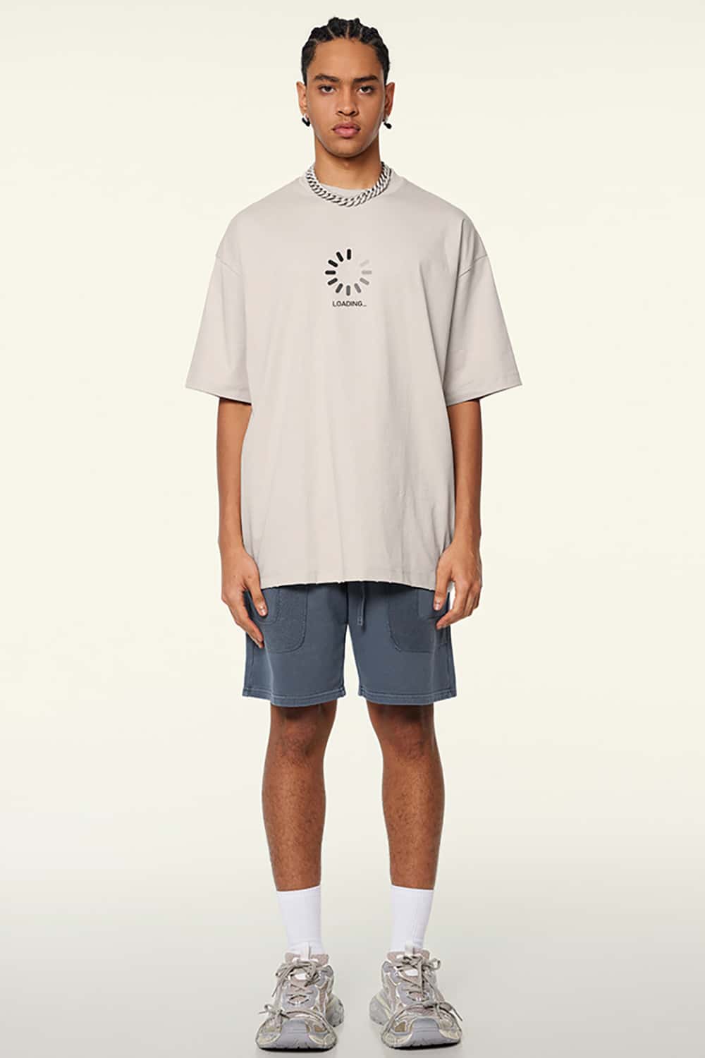 Eco-Friendly Streetwear Short Sleeve T-Shirt - "Loading" Print