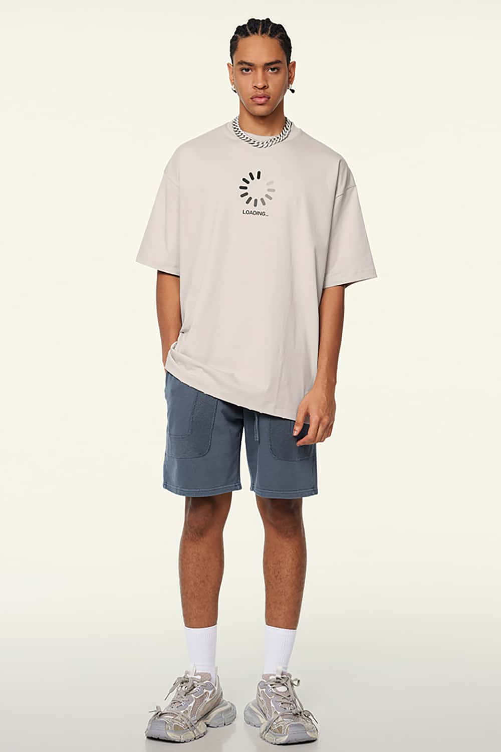Eco-Friendly Streetwear Short Sleeve T-Shirt - "Loading" Print