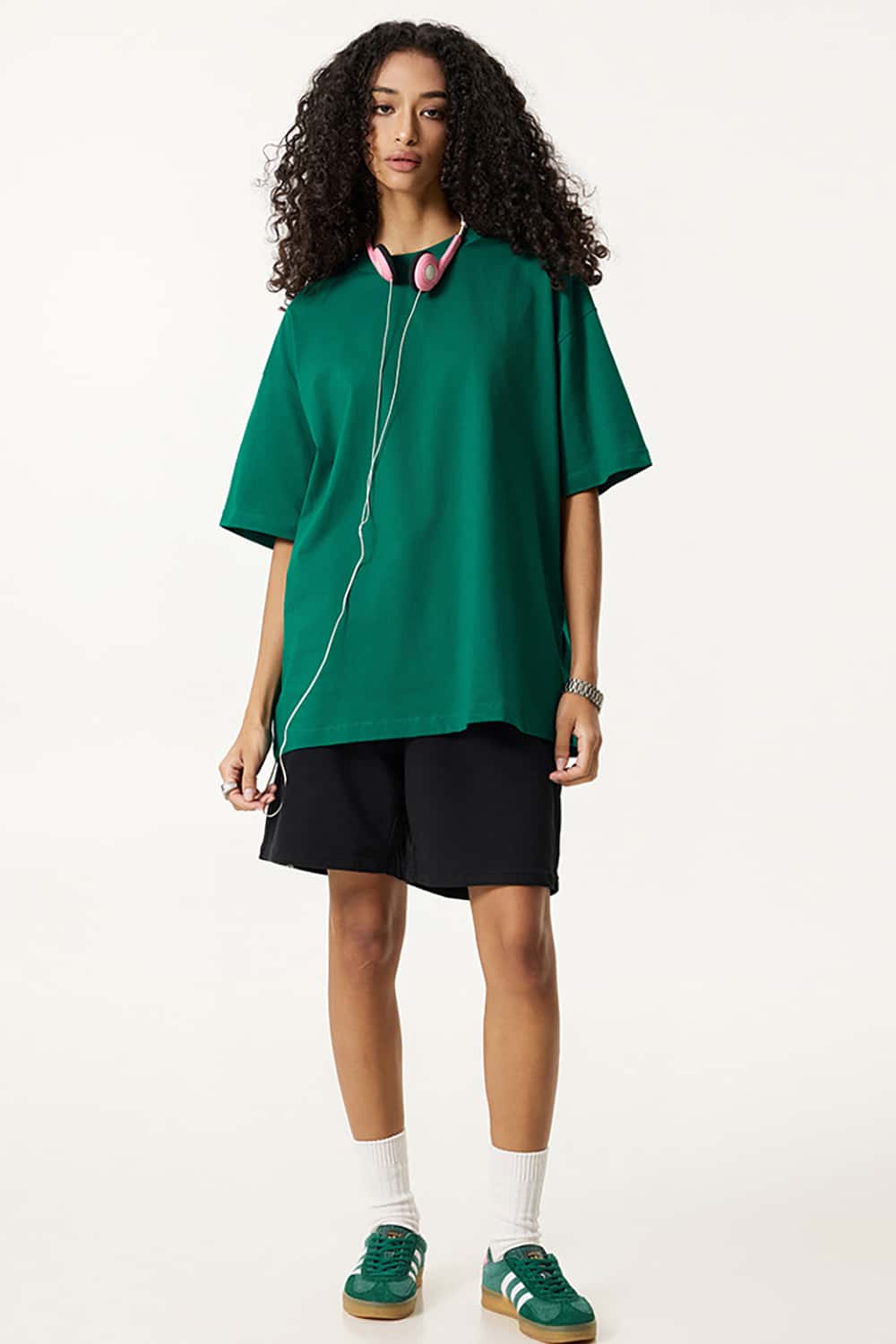 180g Low Shrink Pure Cotton Drop Shoulder Solid Color Short Sleeve T-Shirt