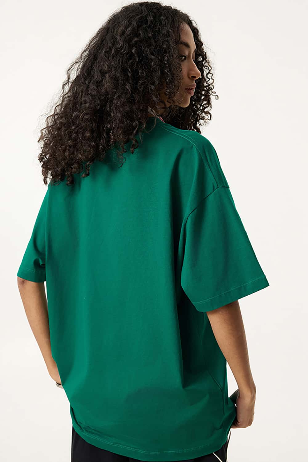 180g Low Shrink Pure Cotton Drop Shoulder Solid Color Short Sleeve T-Shirt