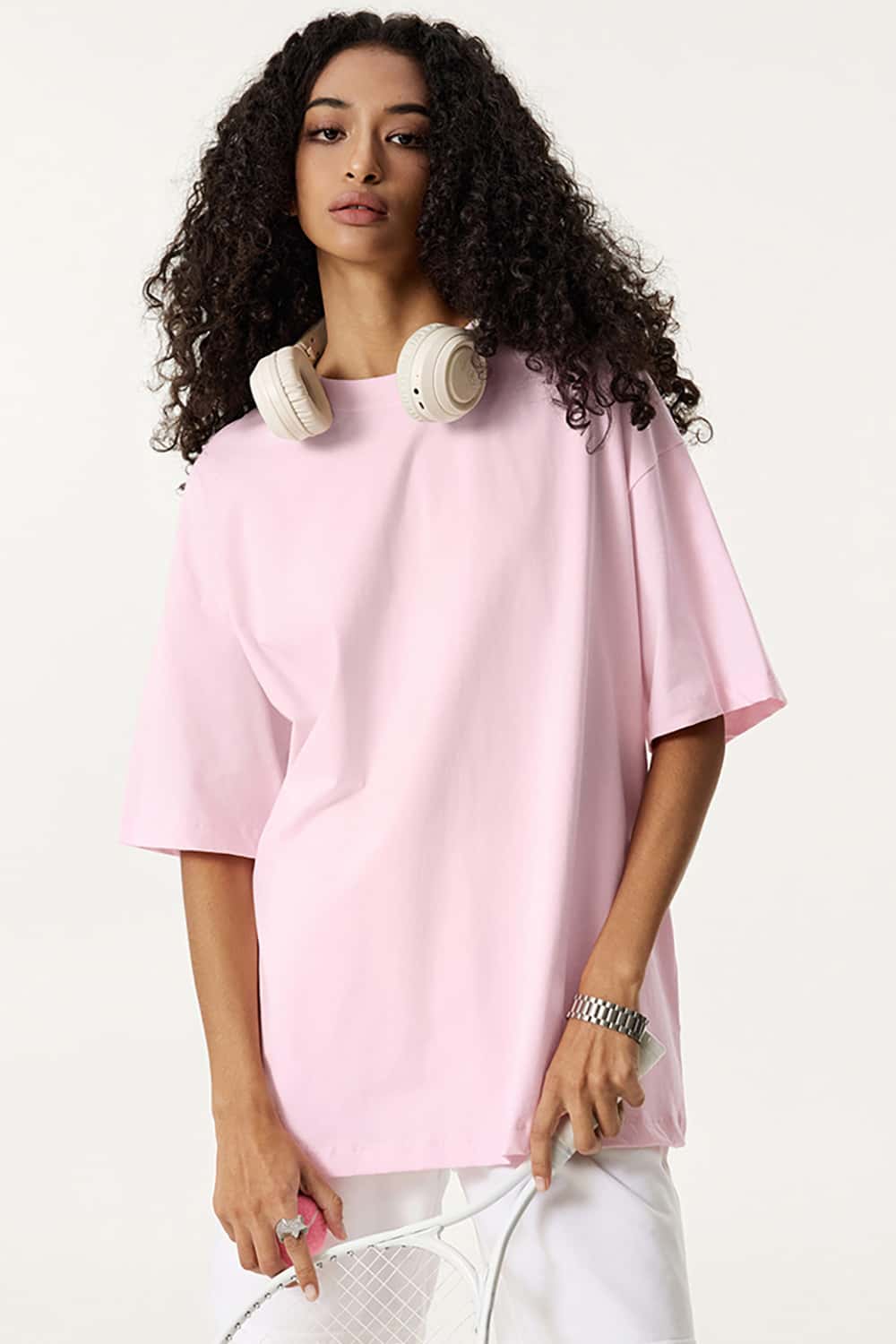 180g Low Shrink Pure Cotton Drop Shoulder Solid Color Short Sleeve T-Shirt