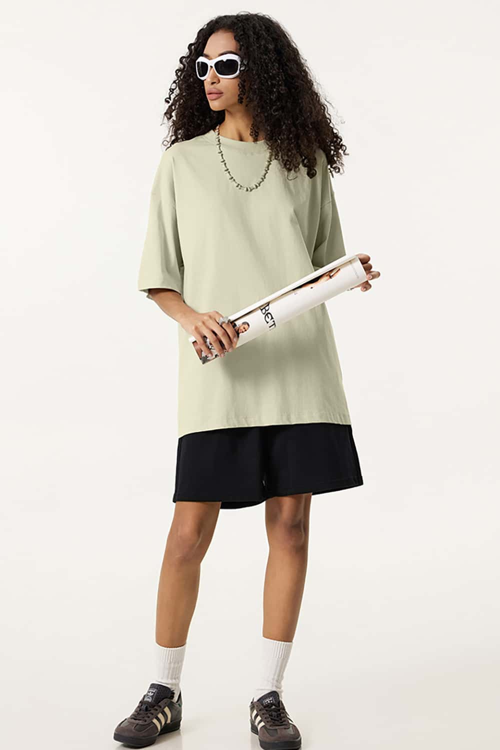 180g Low Shrink Pure Cotton Drop Shoulder Solid Color Short Sleeve T-Shirt