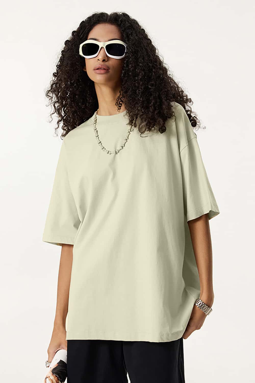 180g Low Shrink Pure Cotton Drop Shoulder Solid Color Short Sleeve T-Shirt