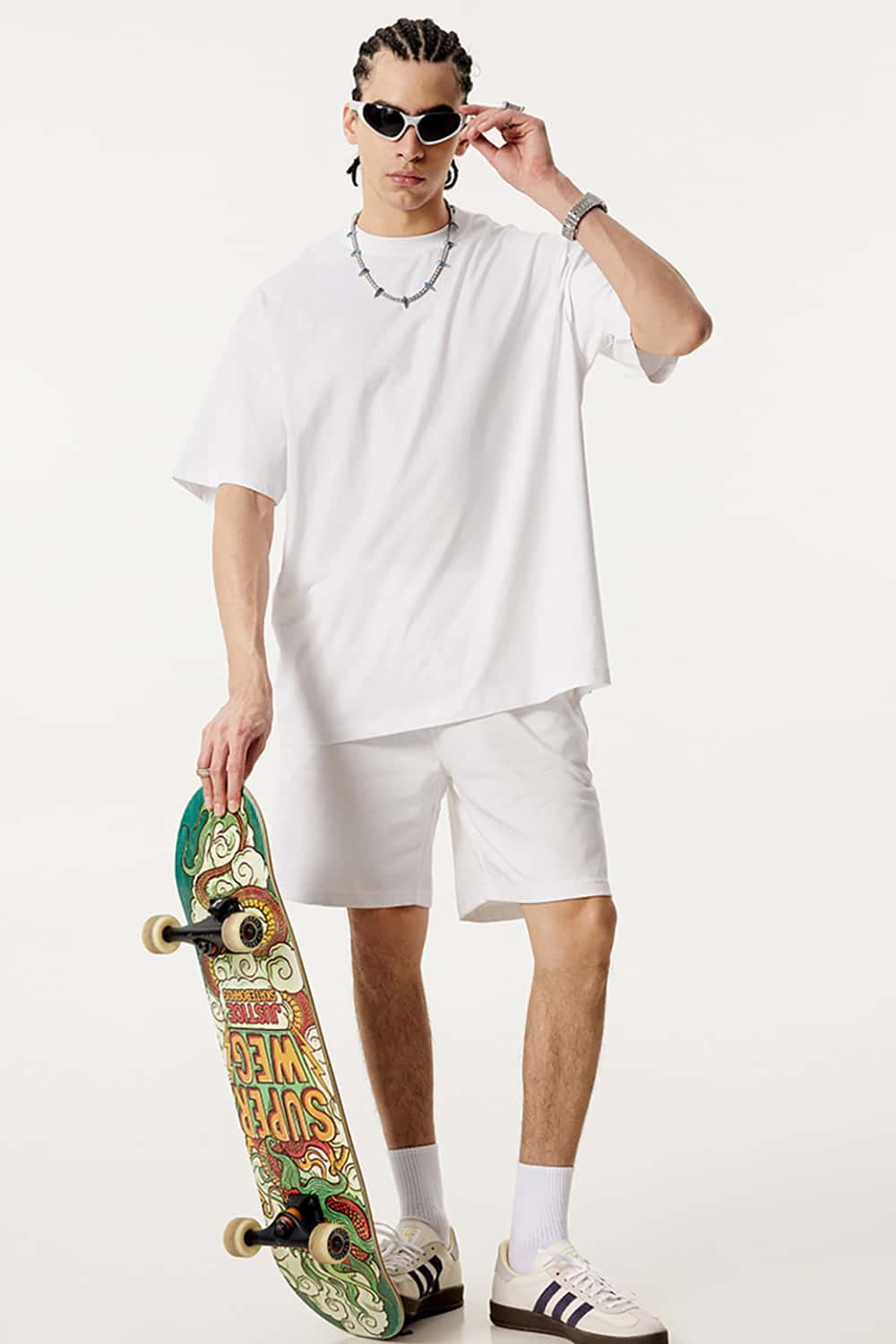 180g Low Shrink Pure Cotton Drop Shoulder Solid Color Short Sleeve T-Shirt