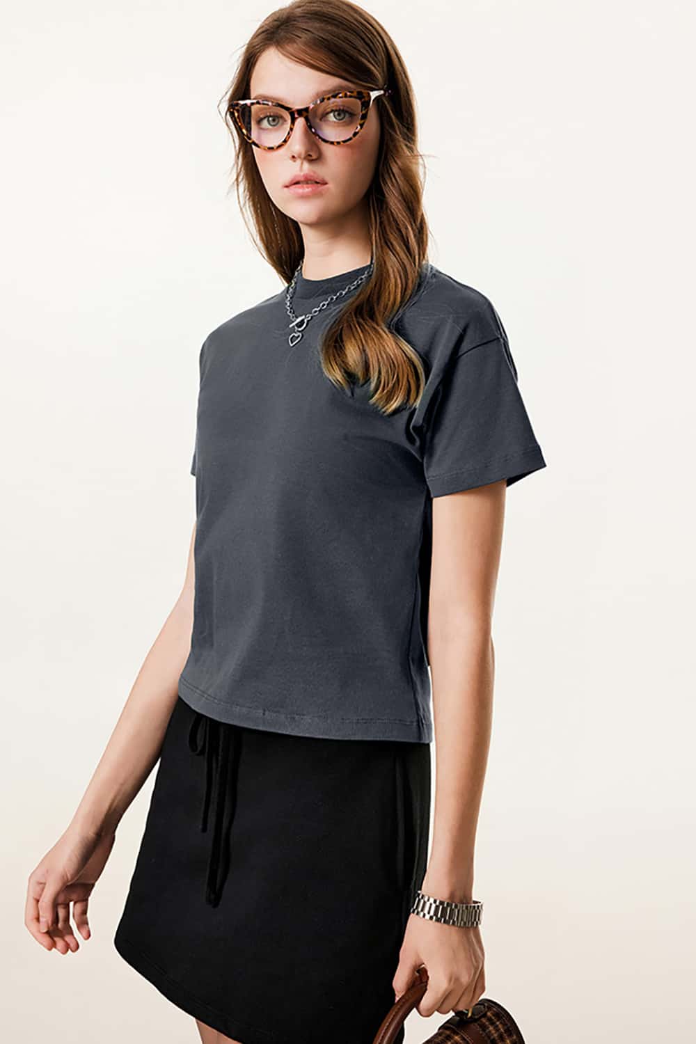 Long Staple Cotton Round Neck Casual Sport Short Sleeve Slimming T-Shirt