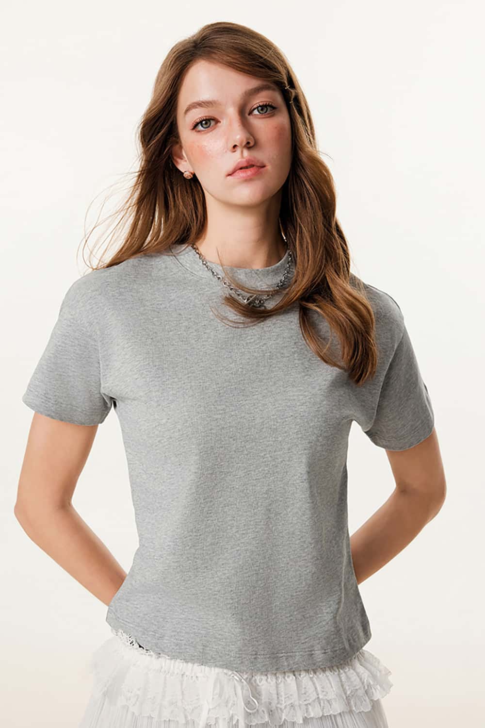 Long Staple Cotton Round Neck Casual Sport Short Sleeve Slimming T-Shirt