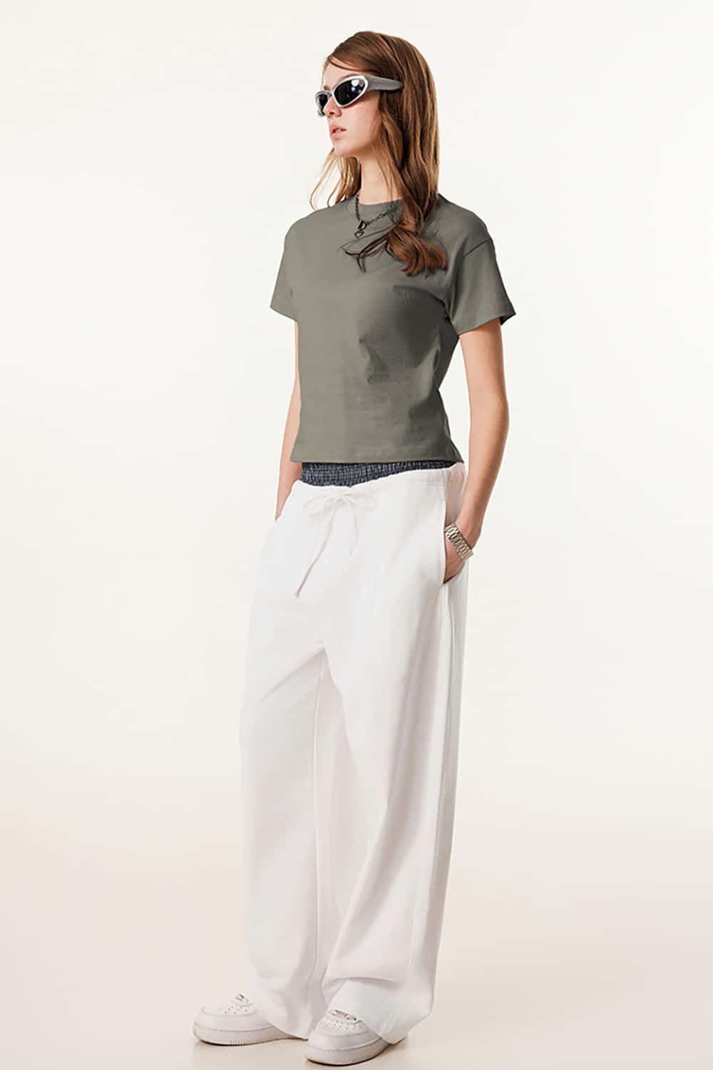 Long Staple Cotton Round Neck Casual Sport Short Sleeve Slimming T-Shirt