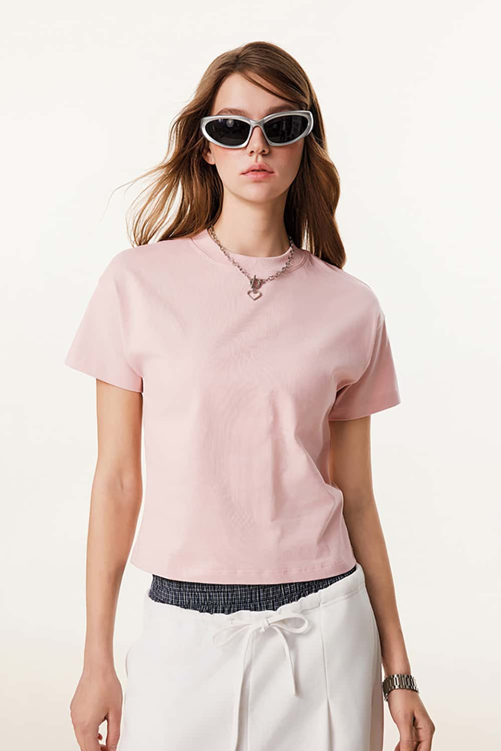 Long Staple Cotton Round Neck Casual Sport Short Sleeve Slimming T-Shirt