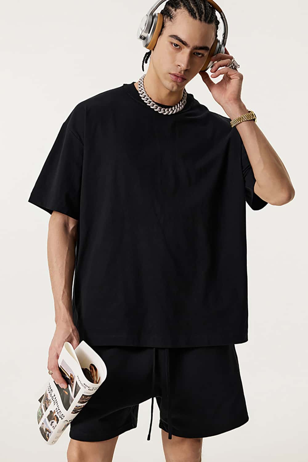 Quick-Dry Sports Tee with Small Collar - Solid Color Sun Protection Short Sleeve T-Shirt