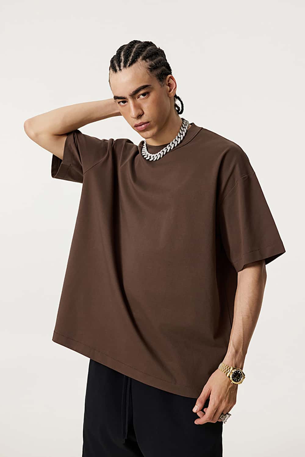 Quick-Dry Sports Tee with Small Collar - Solid Color Sun Protection Short Sleeve T-Shirt