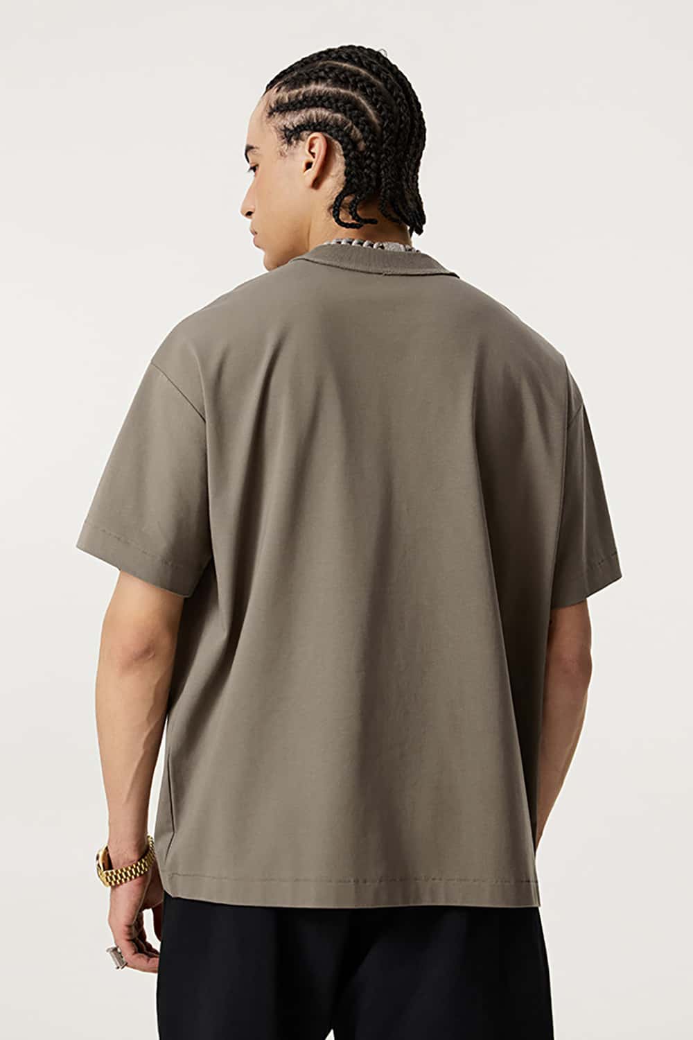 Quick-Dry Sports Tee with Small Collar - Solid Color Sun Protection Short Sleeve T-Shirt