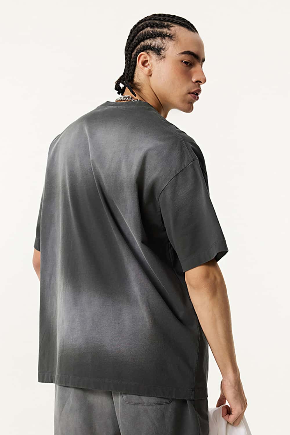 High Street Vintage Round Neck T-Shirt with Letter Print Short Sleeves