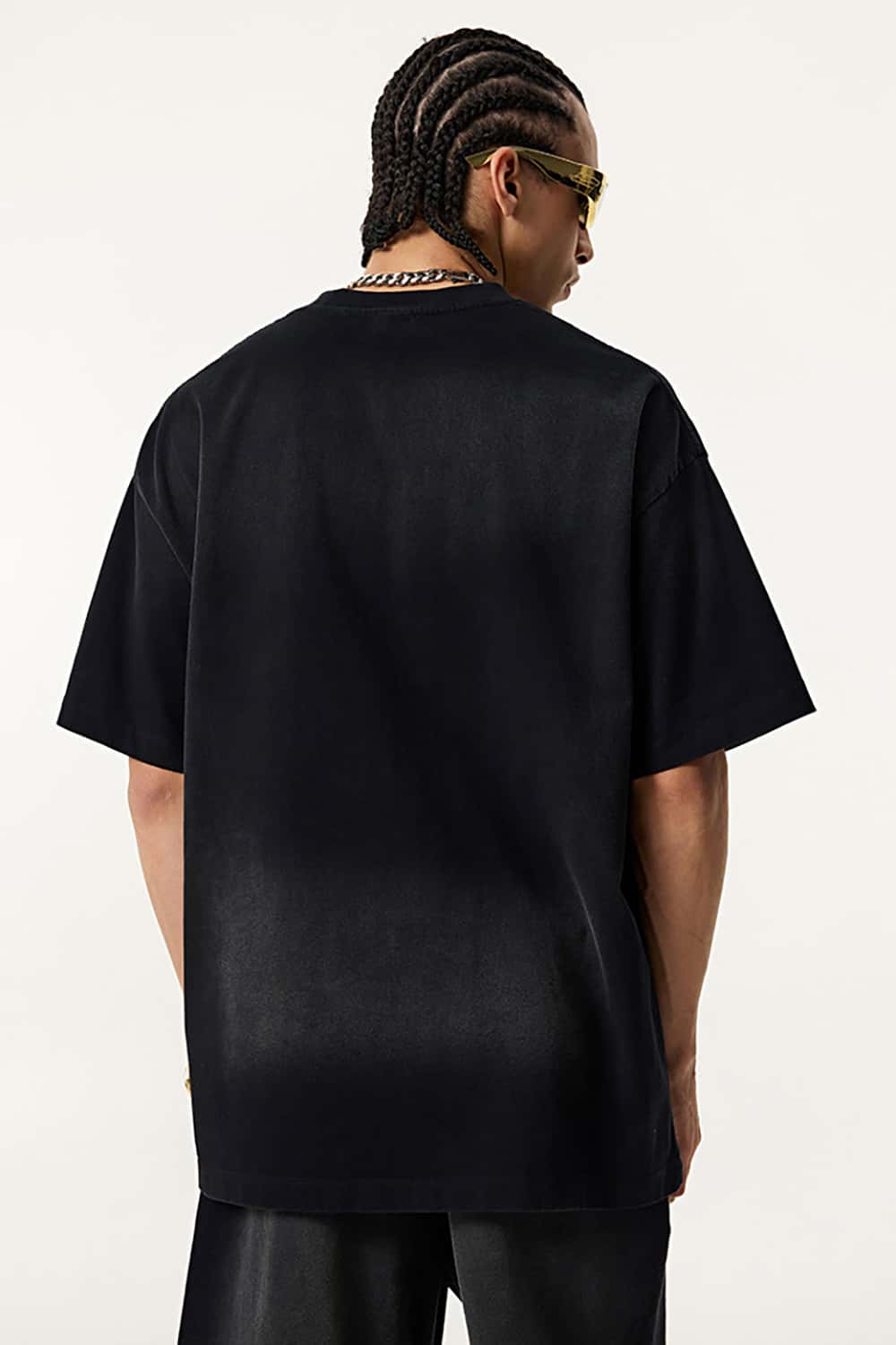 High Street Vintage Round Neck T-Shirt with Letter Print Short Sleeves