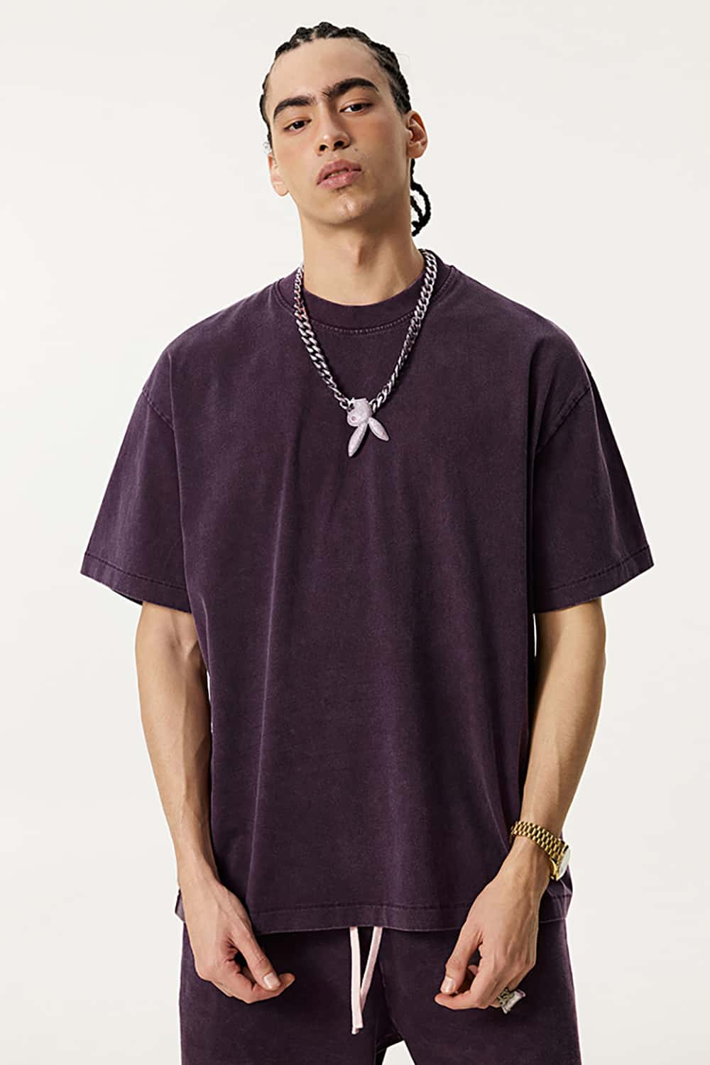 Oversized Vintage Wax-Dyed 285G Pure Cotton Washed T-Shirt