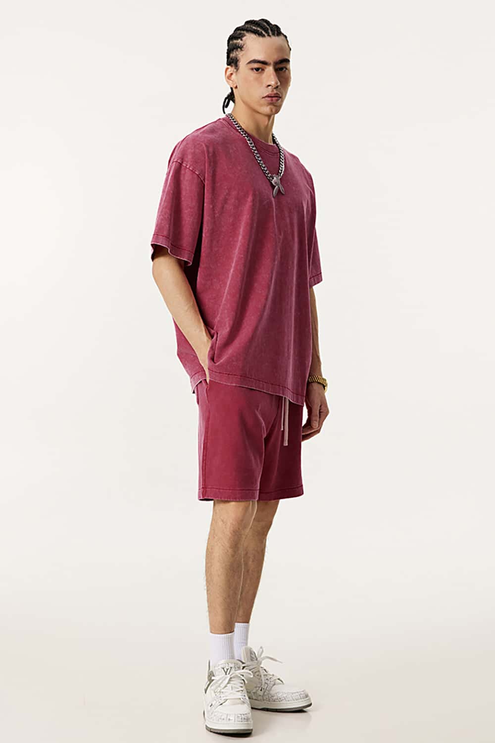 Oversized Vintage Wax-Dyed 285G Pure Cotton Washed T-Shirt