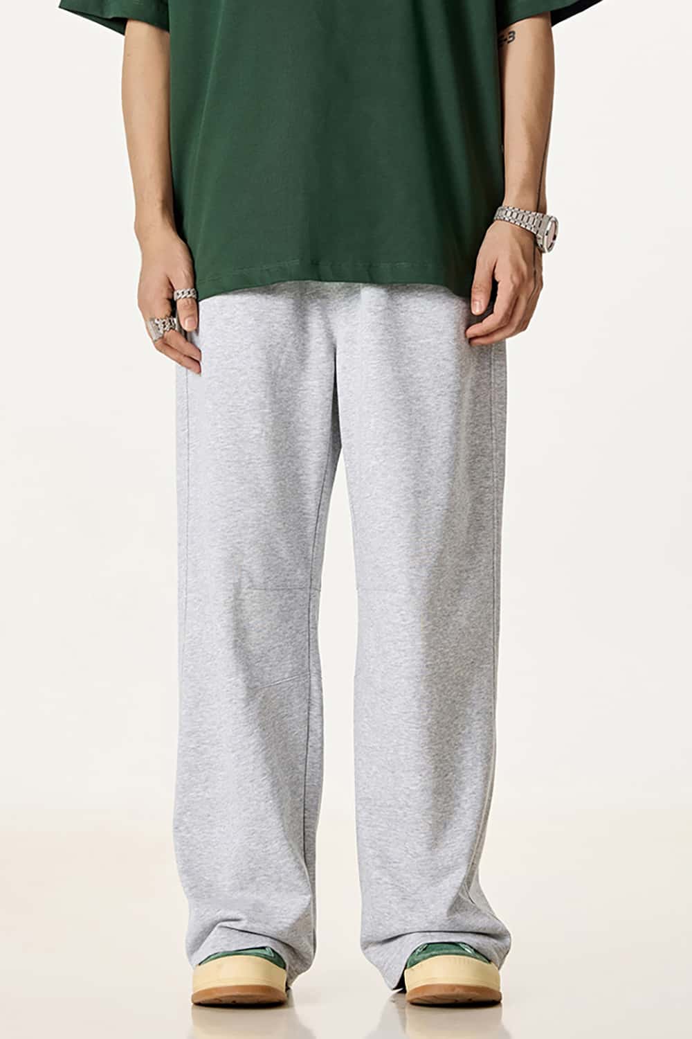 Solid Color 280G Lightweight Sport Casual Pants - Loose Straight-Leg Long Trousers