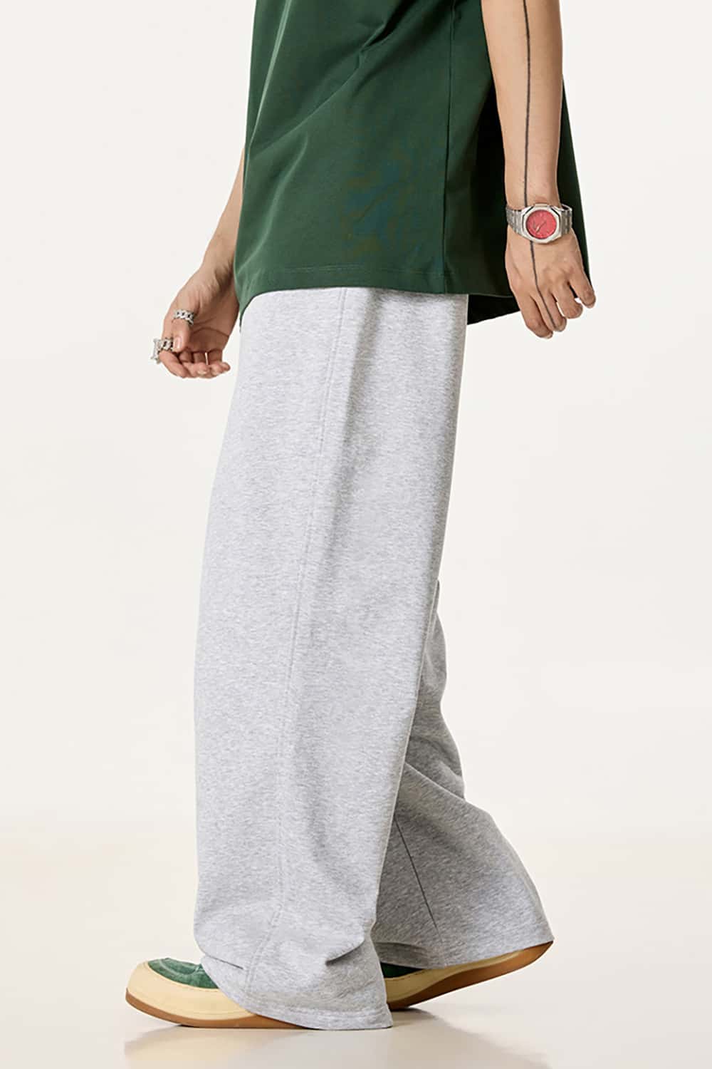 Solid Color 280G Lightweight Sport Casual Pants - Loose Straight-Leg Long Trousers