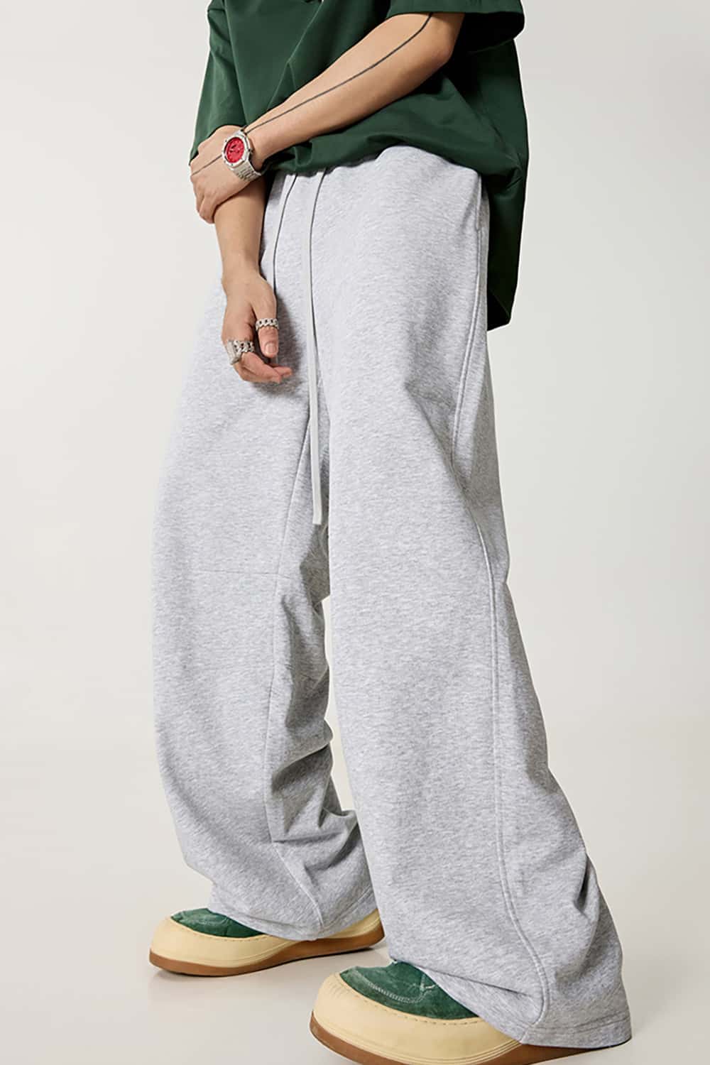 Solid Color 280G Lightweight Sport Casual Pants - Loose Straight-Leg Long Trousers