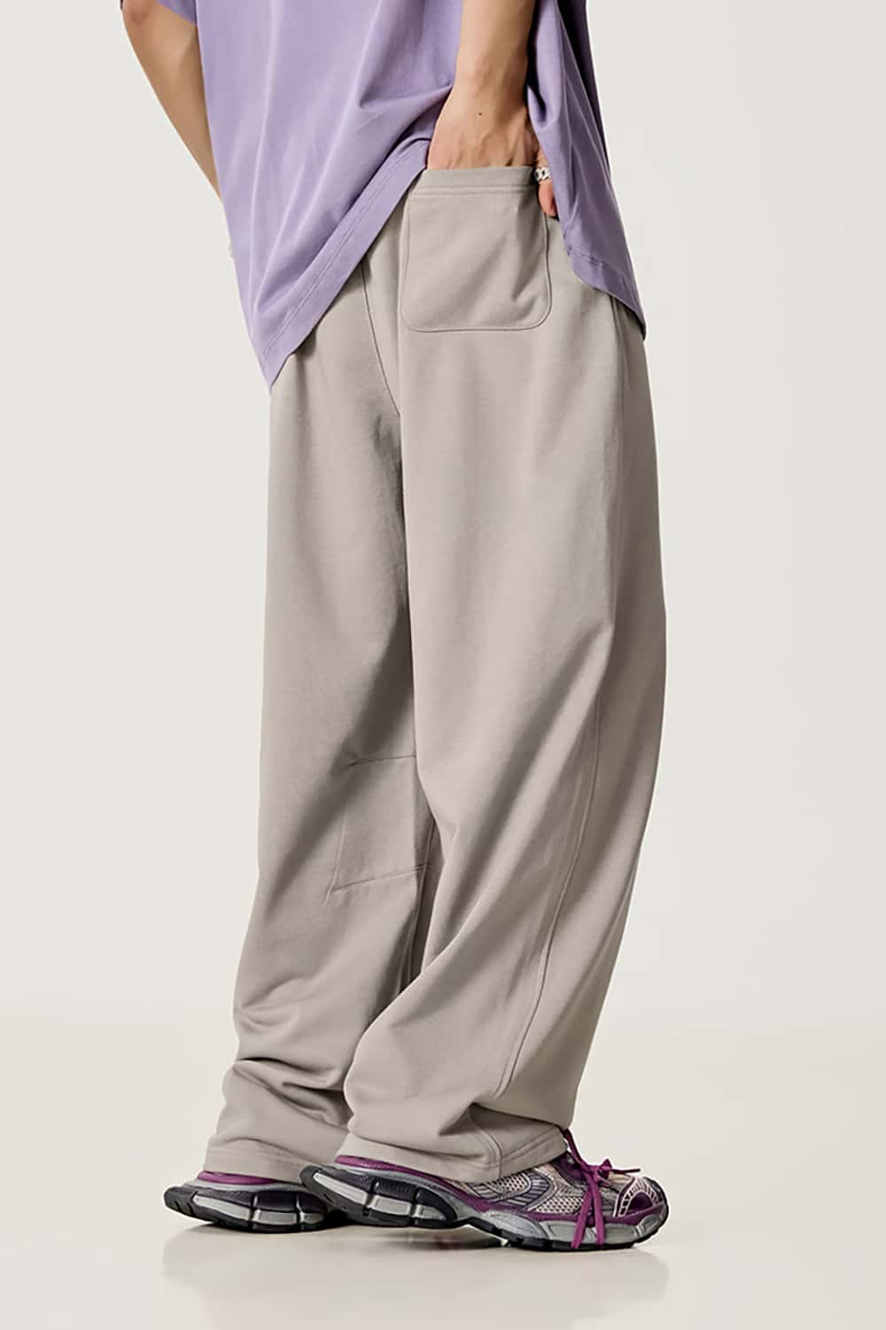 Solid Color 280G Lightweight Sport Casual Pants - Loose Straight-Leg Long Trousers