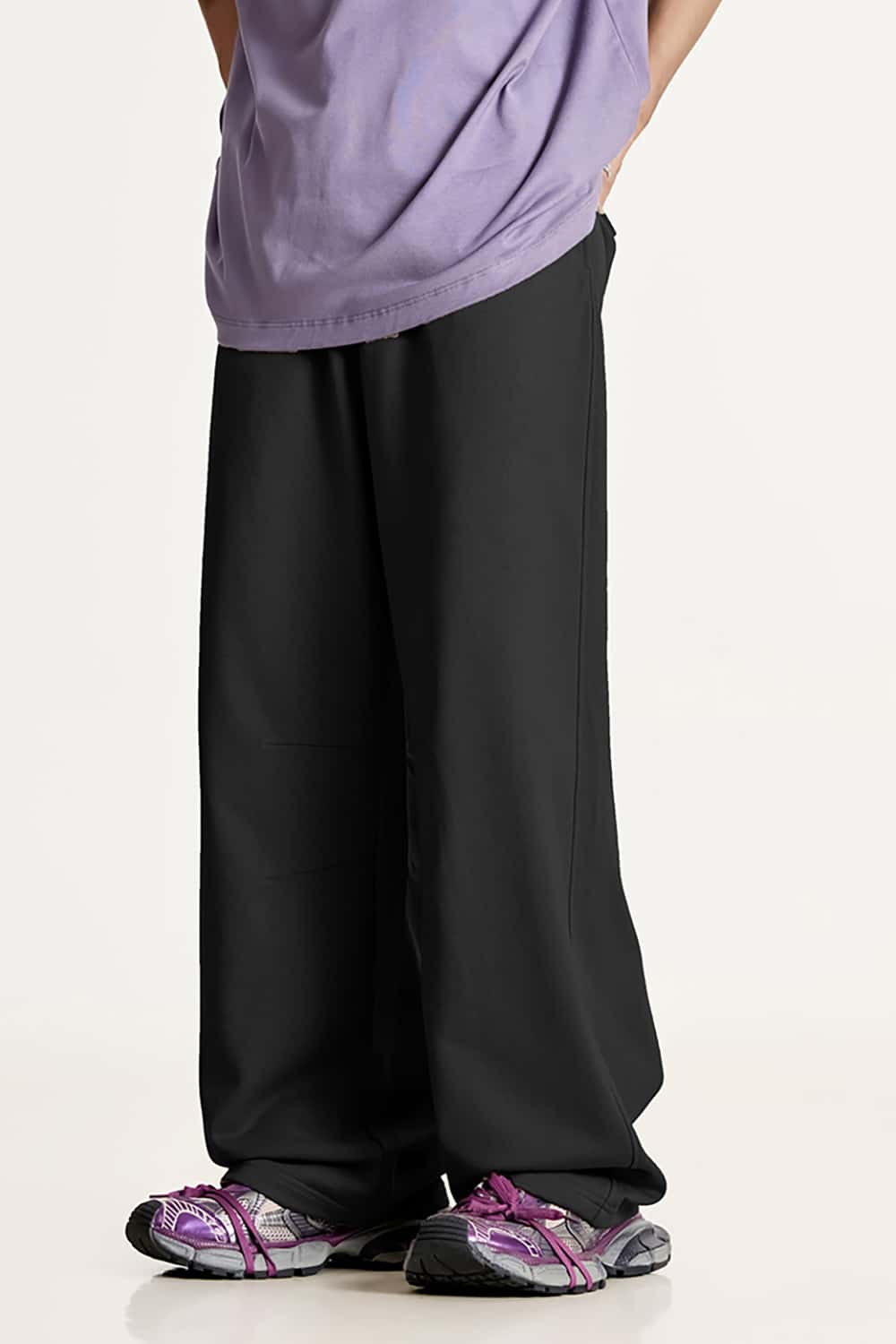 Solid Color 280G Lightweight Sport Casual Pants - Loose Straight-Leg Long Trousers