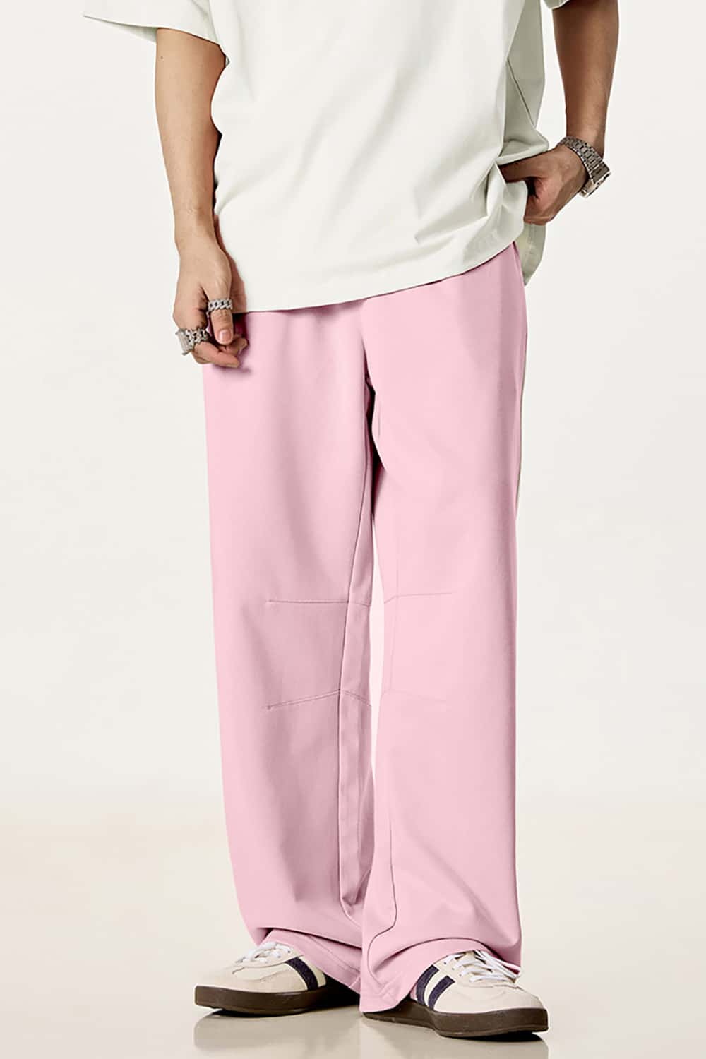 Solid Color 280G Lightweight Sport Casual Pants - Loose Straight-Leg Long Trousers