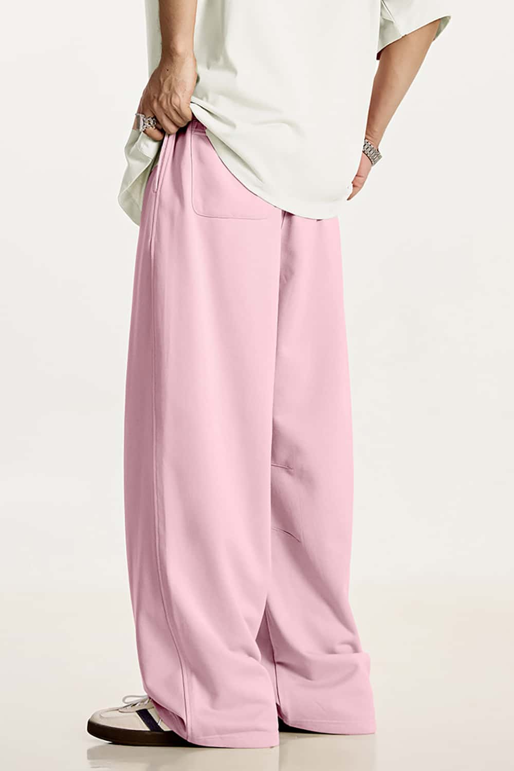 Solid Color 280G Lightweight Sport Casual Pants - Loose Straight-Leg Long Trousers