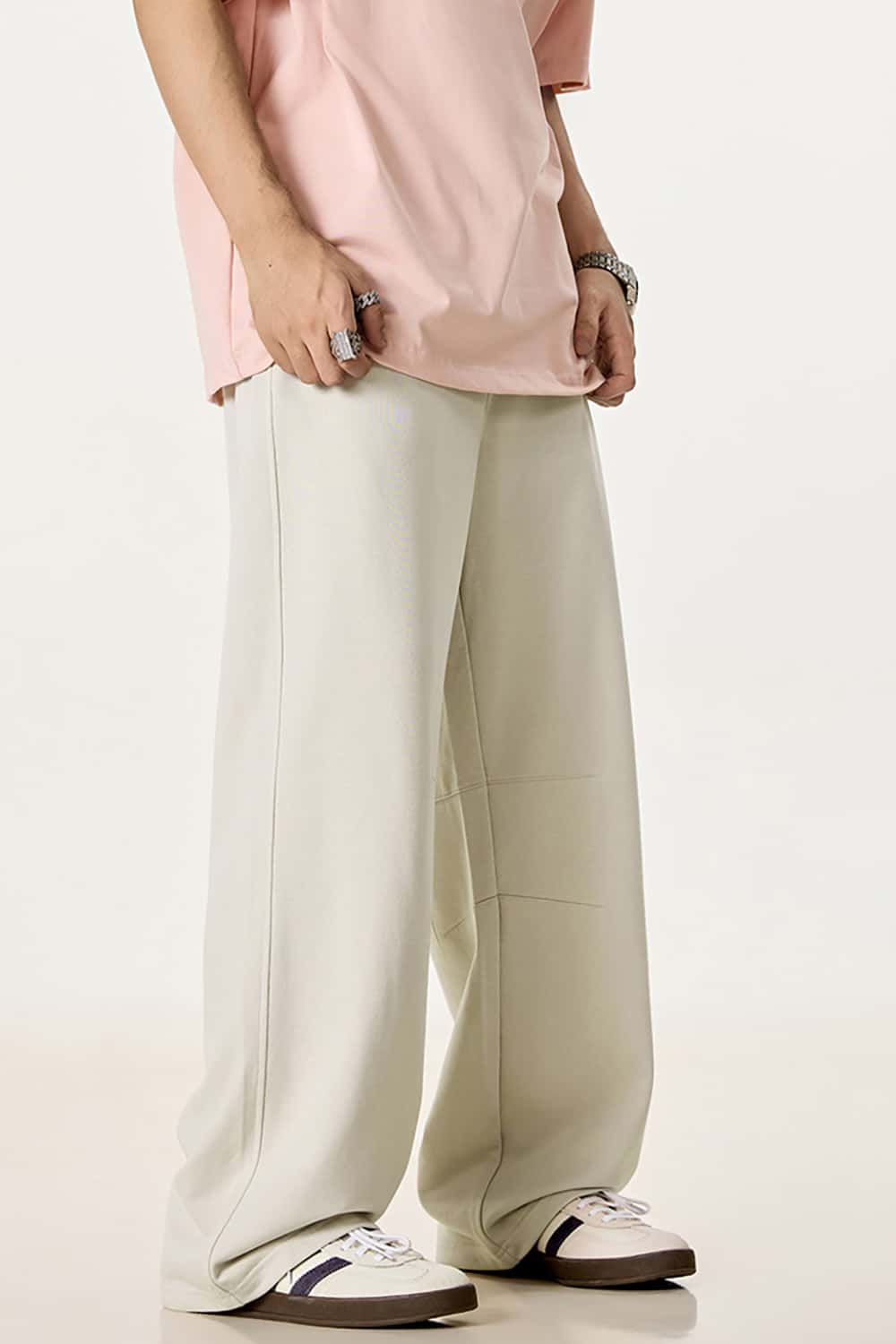 Solid Color 280G Lightweight Sport Casual Pants - Loose Straight-Leg Long Trousers