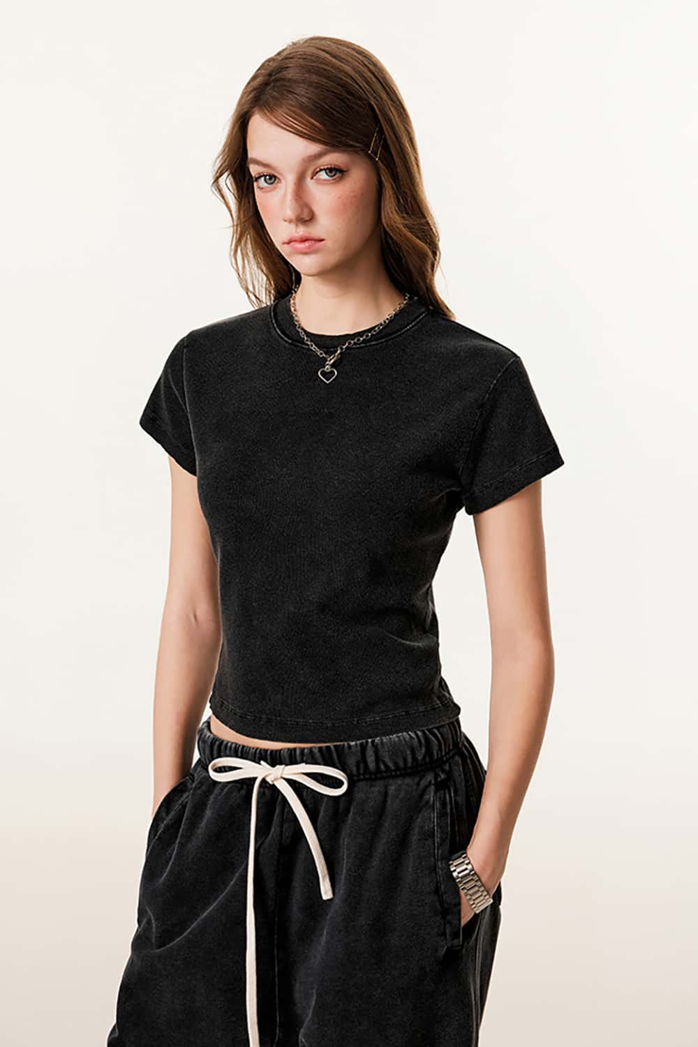 Slim Fit Shoulder T-Shirt - Slimming Round Neck Base Shirt