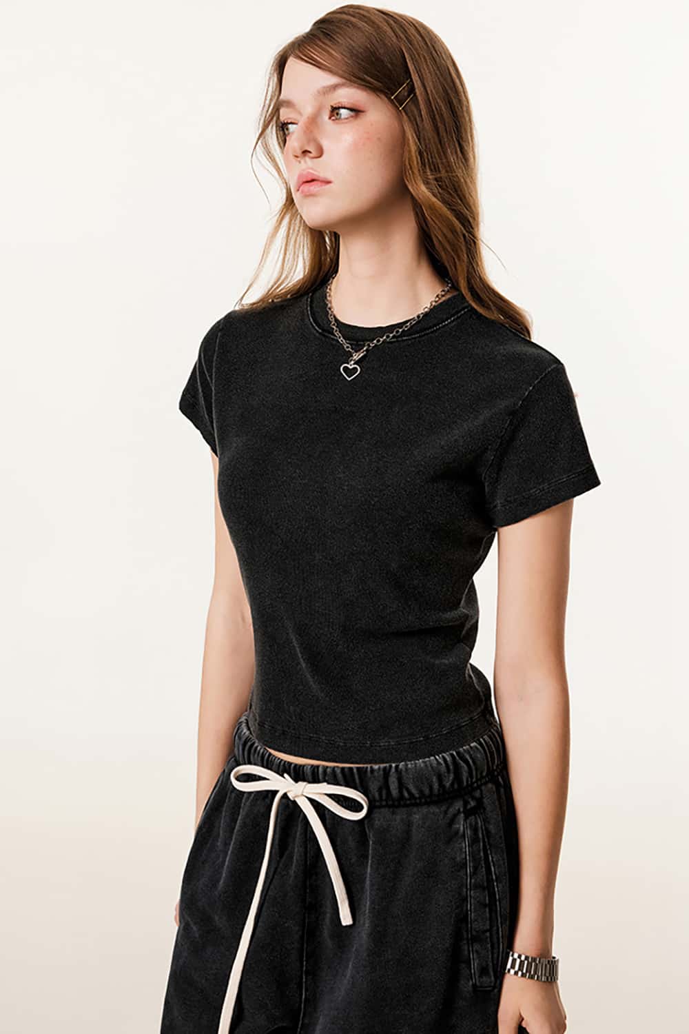 Slim Fit Shoulder T-Shirt - Slimming Round Neck Base Shirt