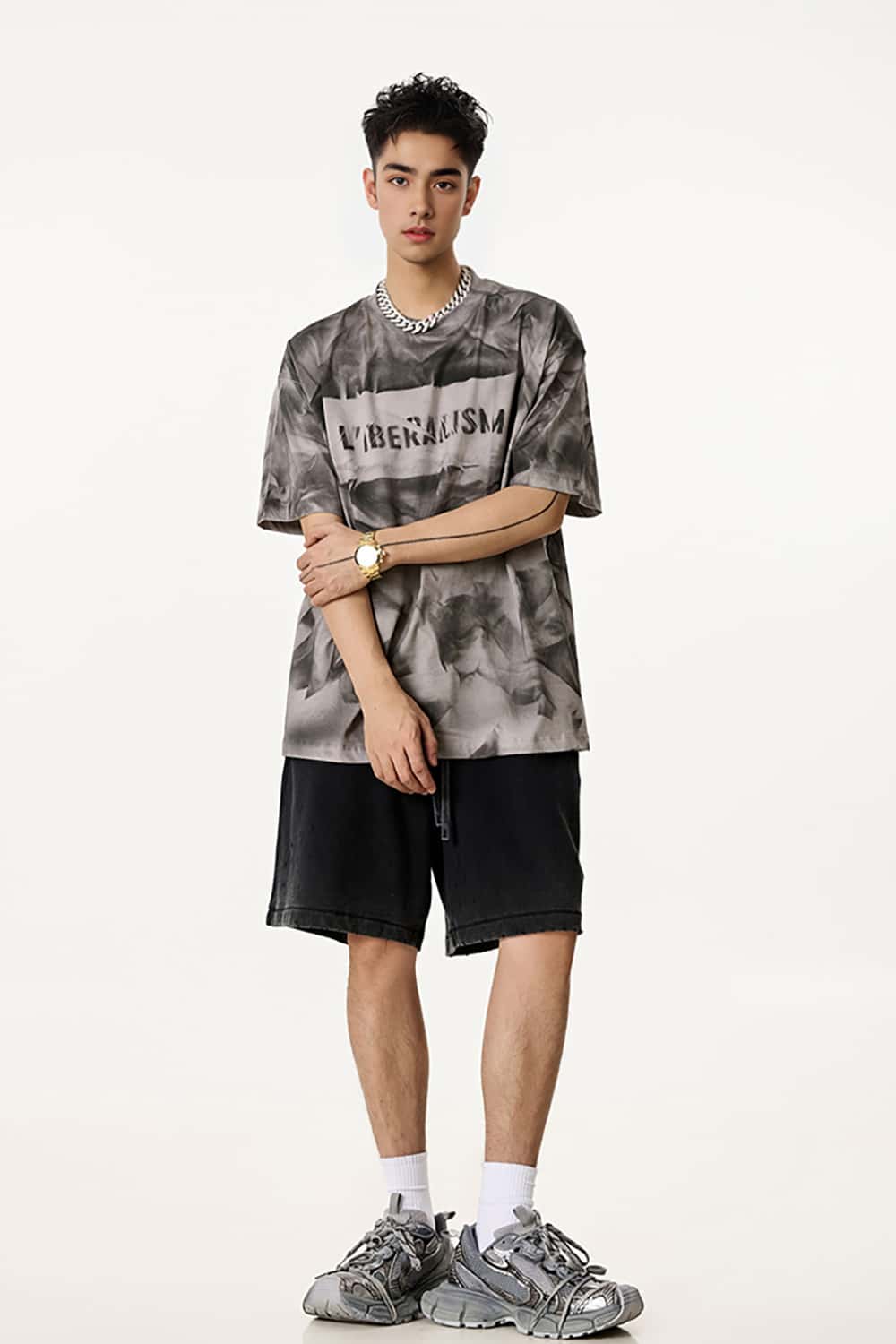 Tie-Dye Couple T-Shirt - Heavy-Duty Distressed Short Sleeve Tee