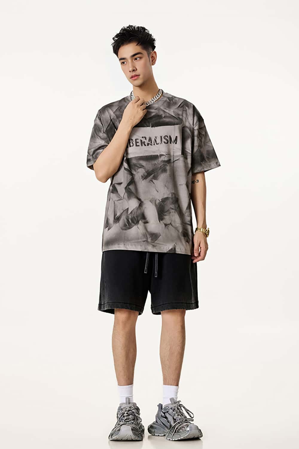 Tie-Dye Couple T-Shirt - Heavy-Duty Distressed Short Sleeve Tee