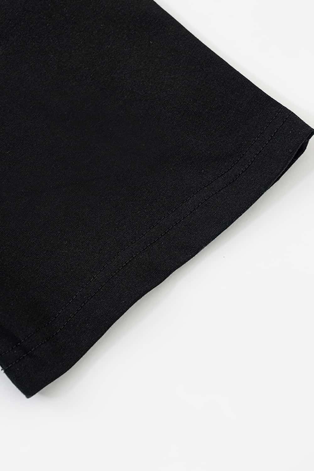 High Street Fashion T-Shirt with Simple Print - Short Sleeve Top