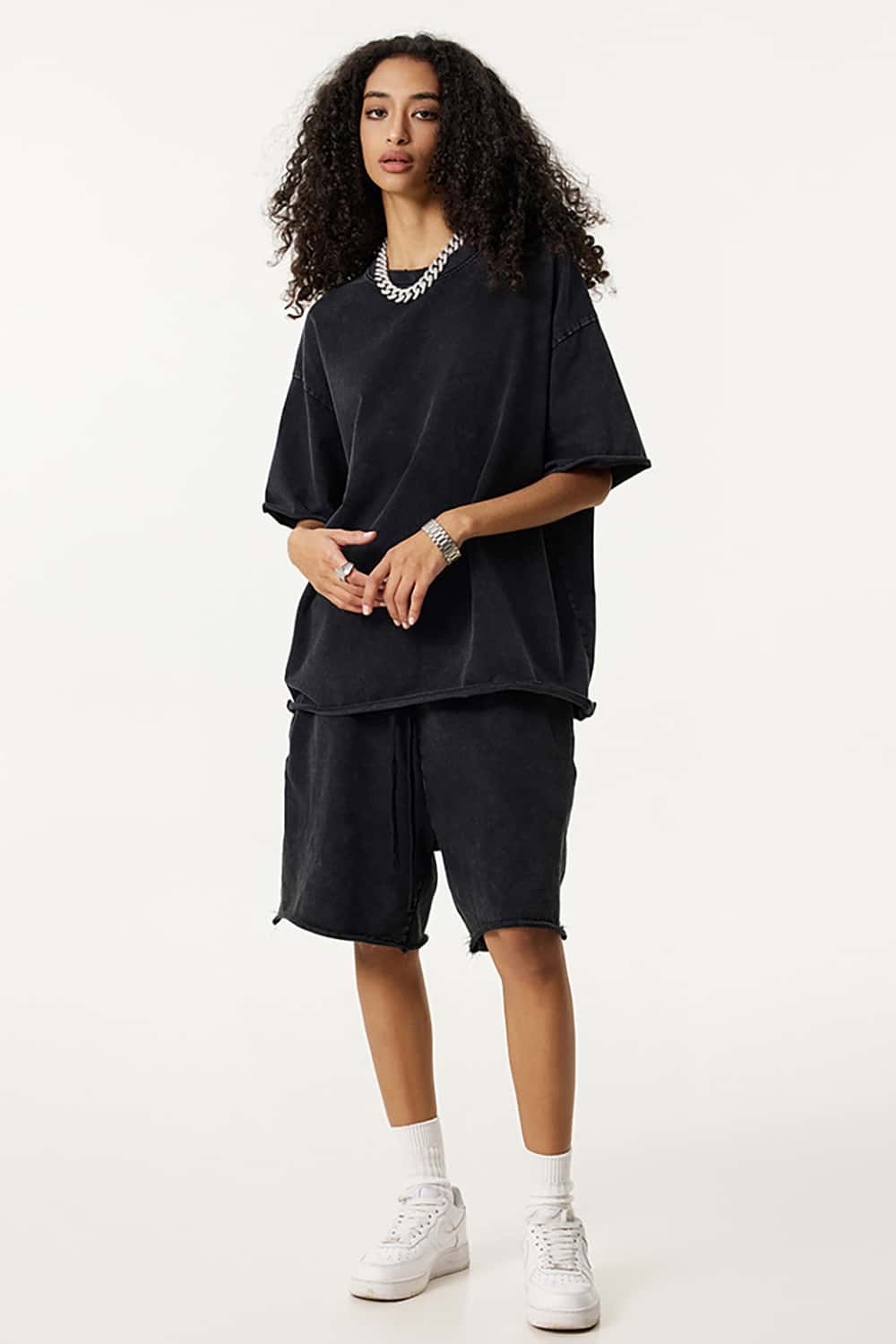 Wax-Dyed Washed T-Shirt - Loose Vintage Earth Tone Short Sleeve Top with Raw Edges