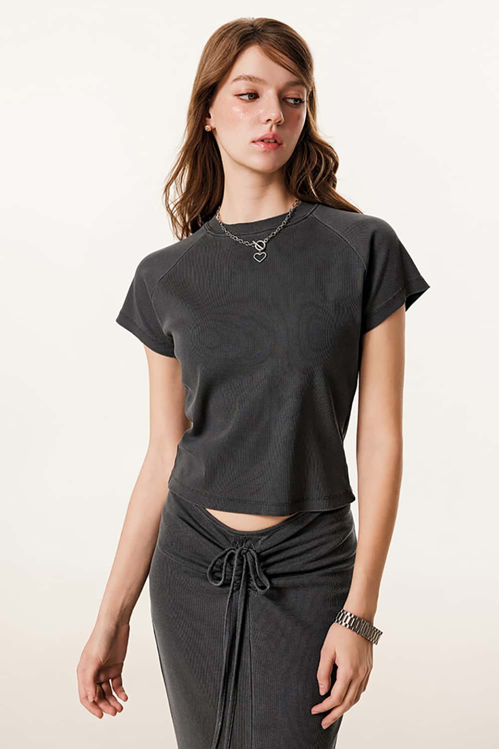 Slim-Fit Round Neck T-Shirt - Lightweight Short Sleeve Top