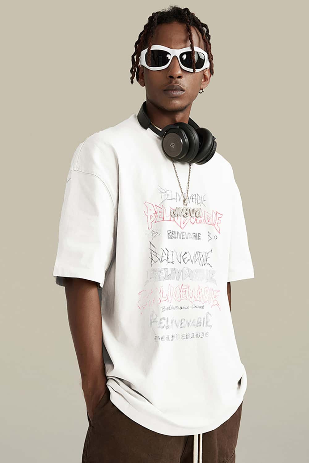 Water-Washed Print Loose Short Sleeve T-Shirt - Street Style Pure Cotton Top