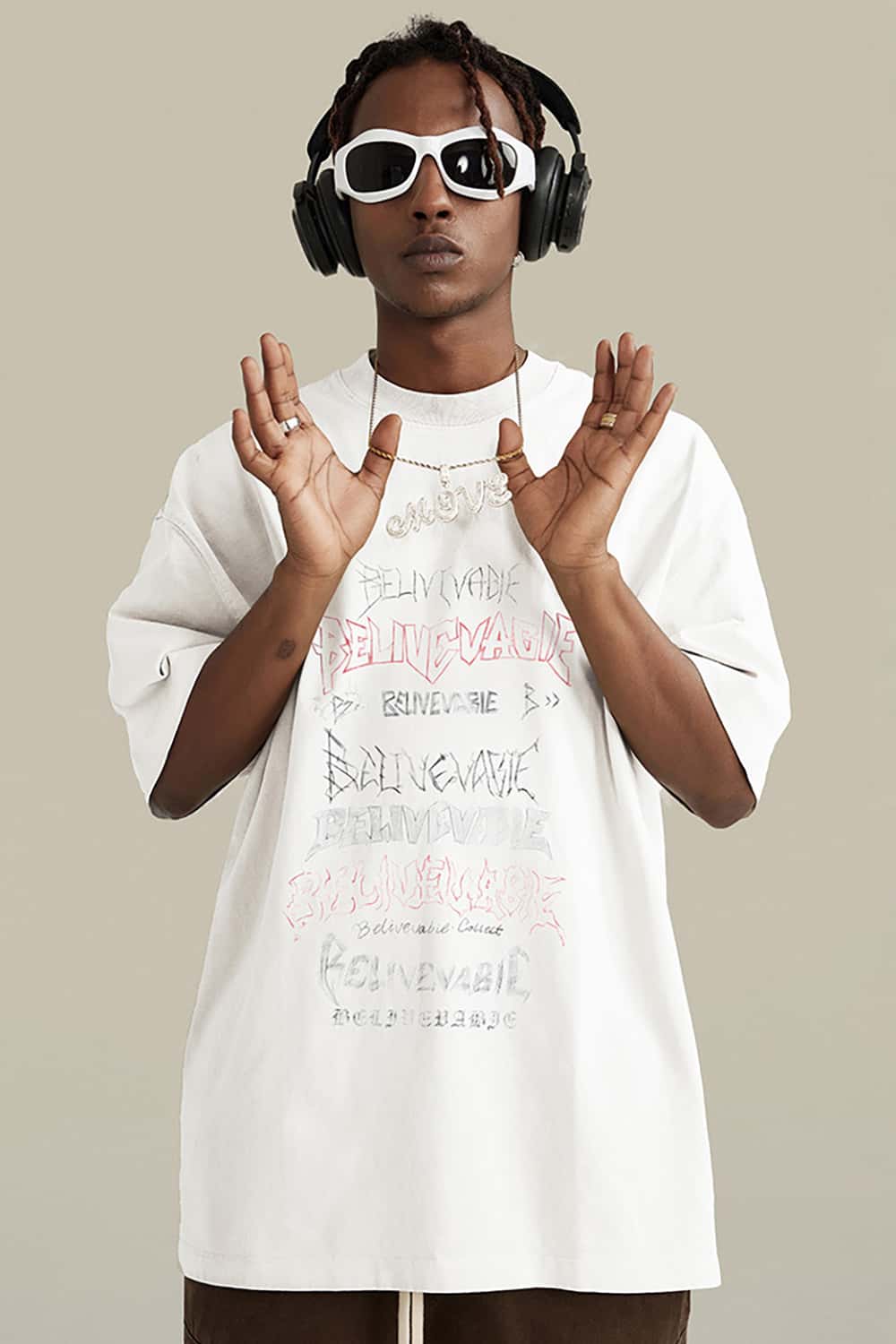 Water-Washed Print Loose Short Sleeve T-Shirt - Street Style Pure Cotton Top