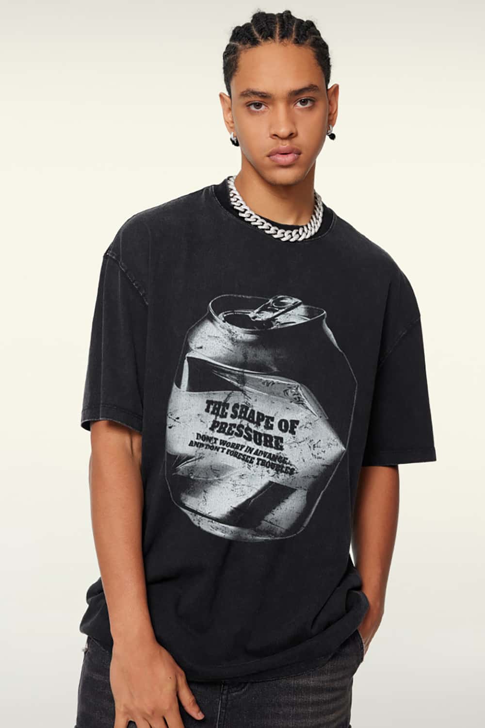 Heavyweight Cotton Oversized T-Shirt with Slogan Print - Loose Fit Short Sleeve Tee