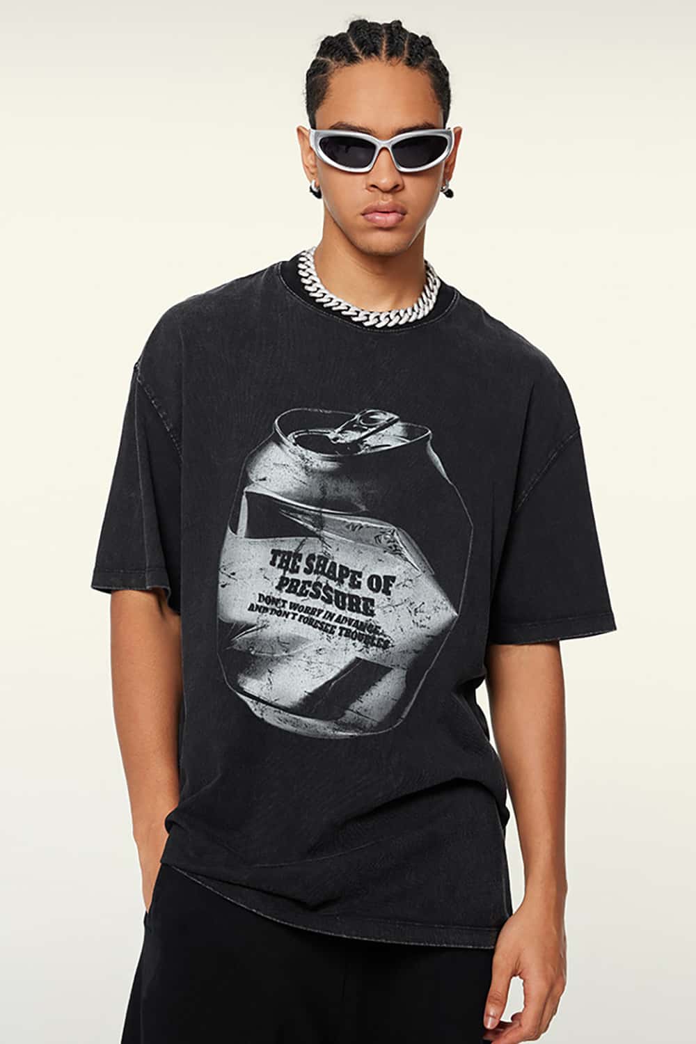 Heavyweight Cotton Oversized T-Shirt with Slogan Print - Loose Fit Short Sleeve Tee