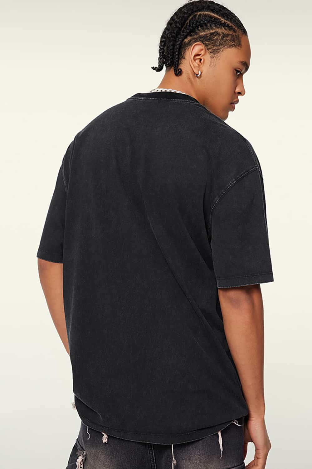 Heavyweight Cotton Oversized T-Shirt with Slogan Print - Loose Fit Short Sleeve Tee