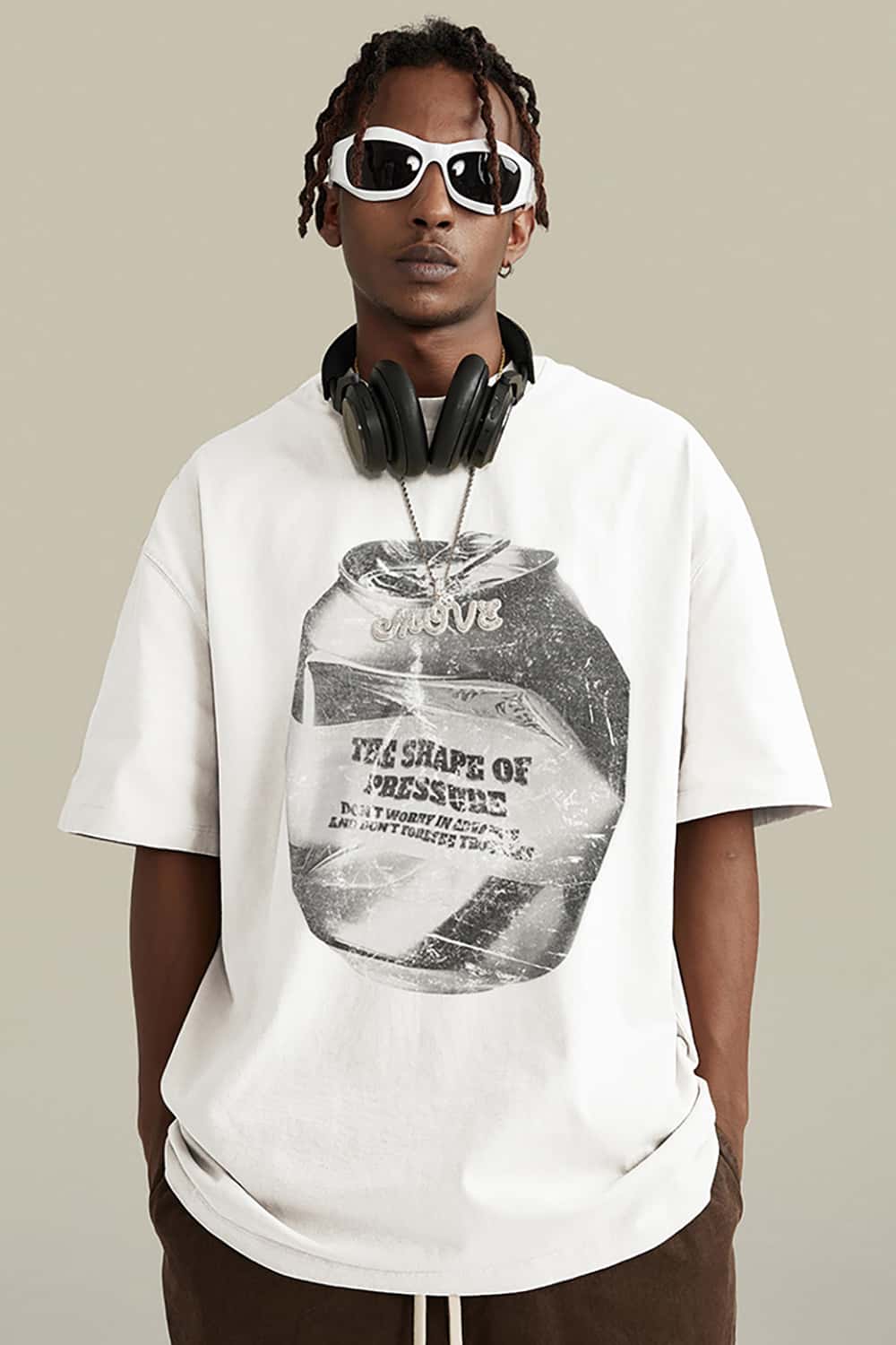 Heavyweight Cotton Oversized T-Shirt with Slogan Print - Loose Fit Short Sleeve Tee